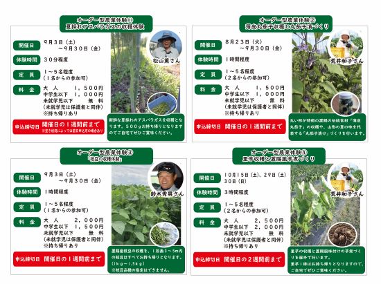 「2022農業体験in川西町」オーダー型農業体験　9〜10月開催参加者募集中